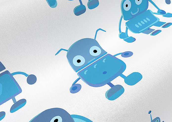 Robo Town, Bot Blue - Twist&Fit Roman Blind - Image 4